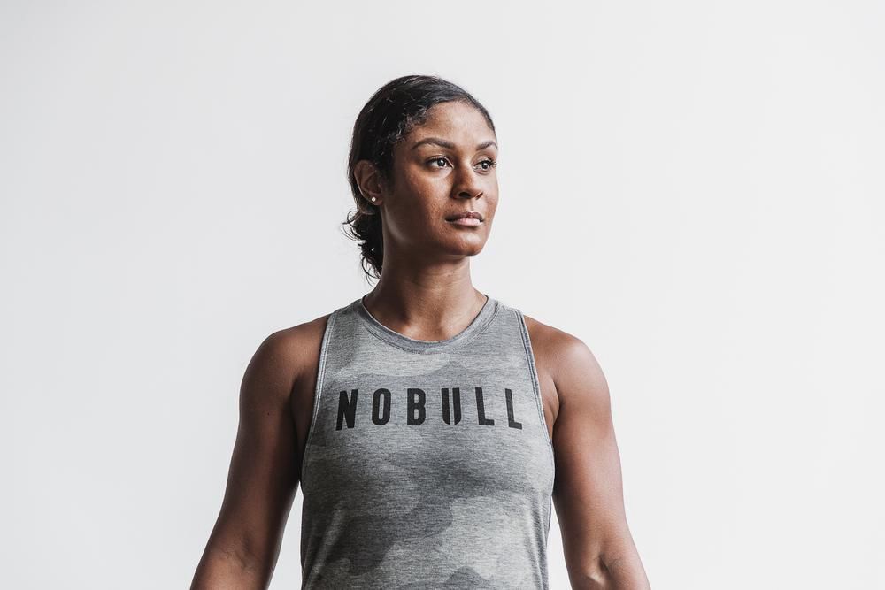 NOBULL Women's High-Neck Tank Tops - Grey Camo - Ireland (7368EBXJR)